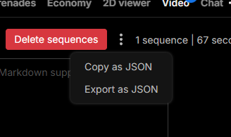 Export video config as JSON