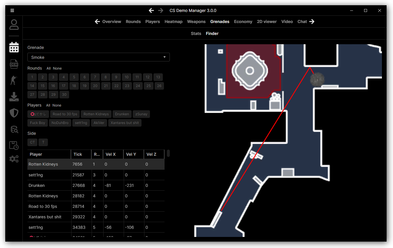 Grenades finder